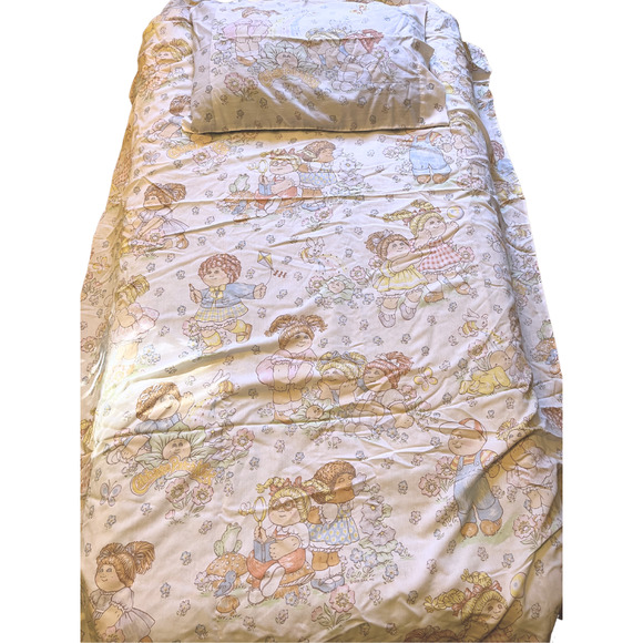Vintage Kid's Cabbage Patch Complete Twin Sheet Set Circa 1983 - Picture 4 of 10